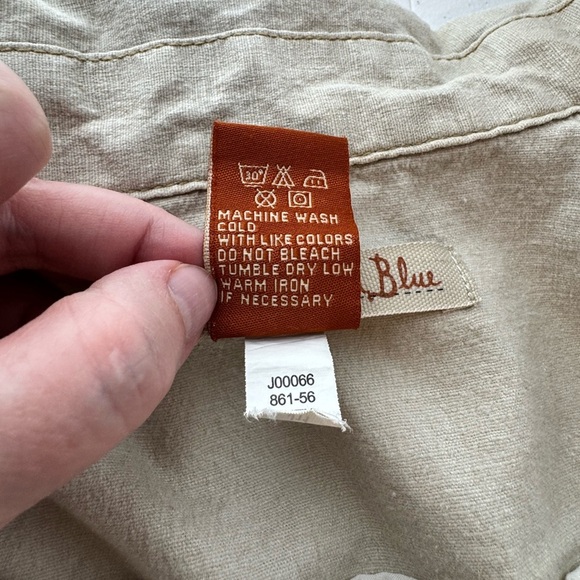 Christopher Blue Linen Blend Jacket in Khaki 
Size Large - Picture 5 of 10